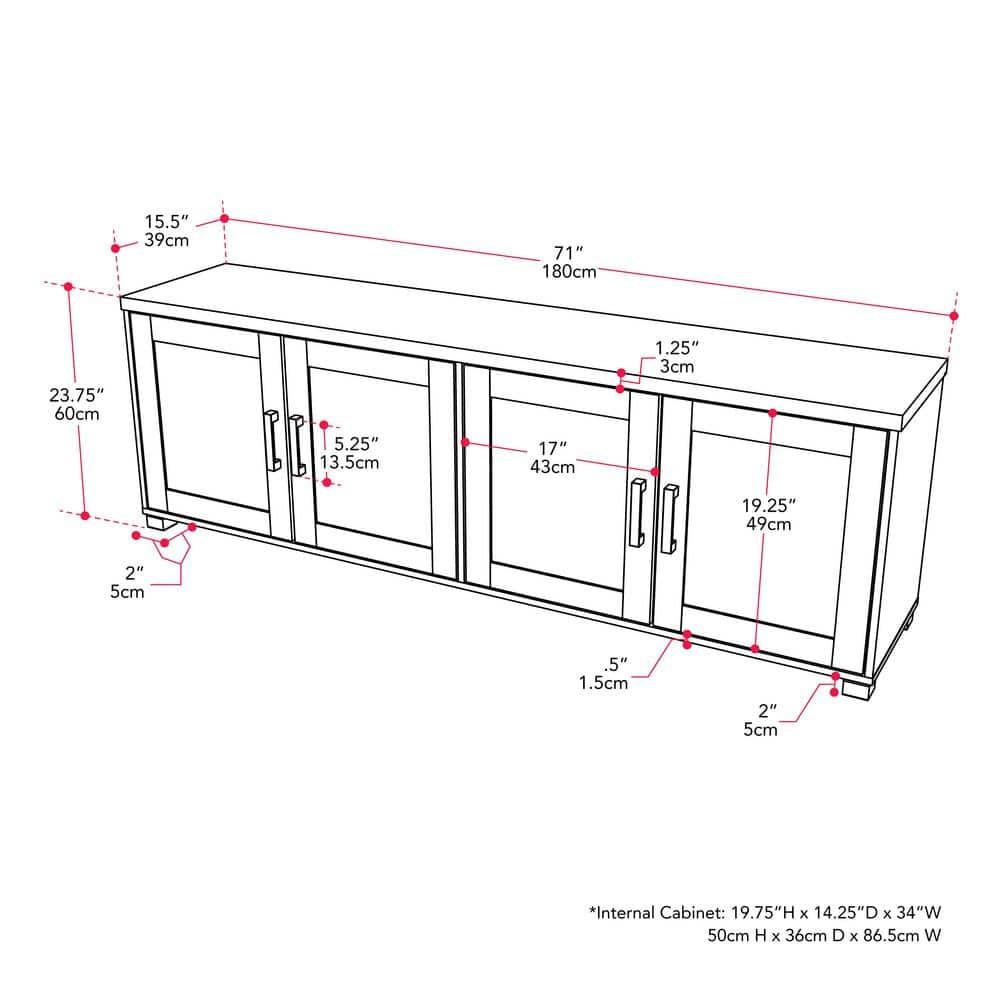 CorLiving Virlomi Contemporary Dark Gray TV Stand with Storage for Most TVs up to 85 Inch - Living Room Entertainment Center with Storage, Stylish TV Stand for Living Room, Modern TV Stands