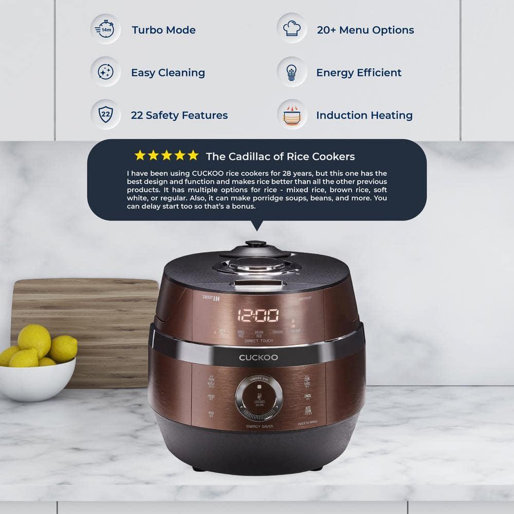 CUCKOO 10-Cup Induction Heating Pressure Rice Cooker and Warmer Bronze: 14 Settings, Automatic Keep Warm, Dishwasher-Safe Parts