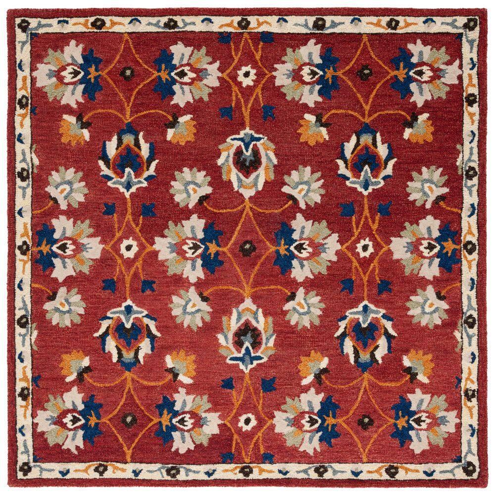 Micro-Loop MLP383 Hand Tufted Area Rug - Rust/Blue - 5'x5' - Safavieh.