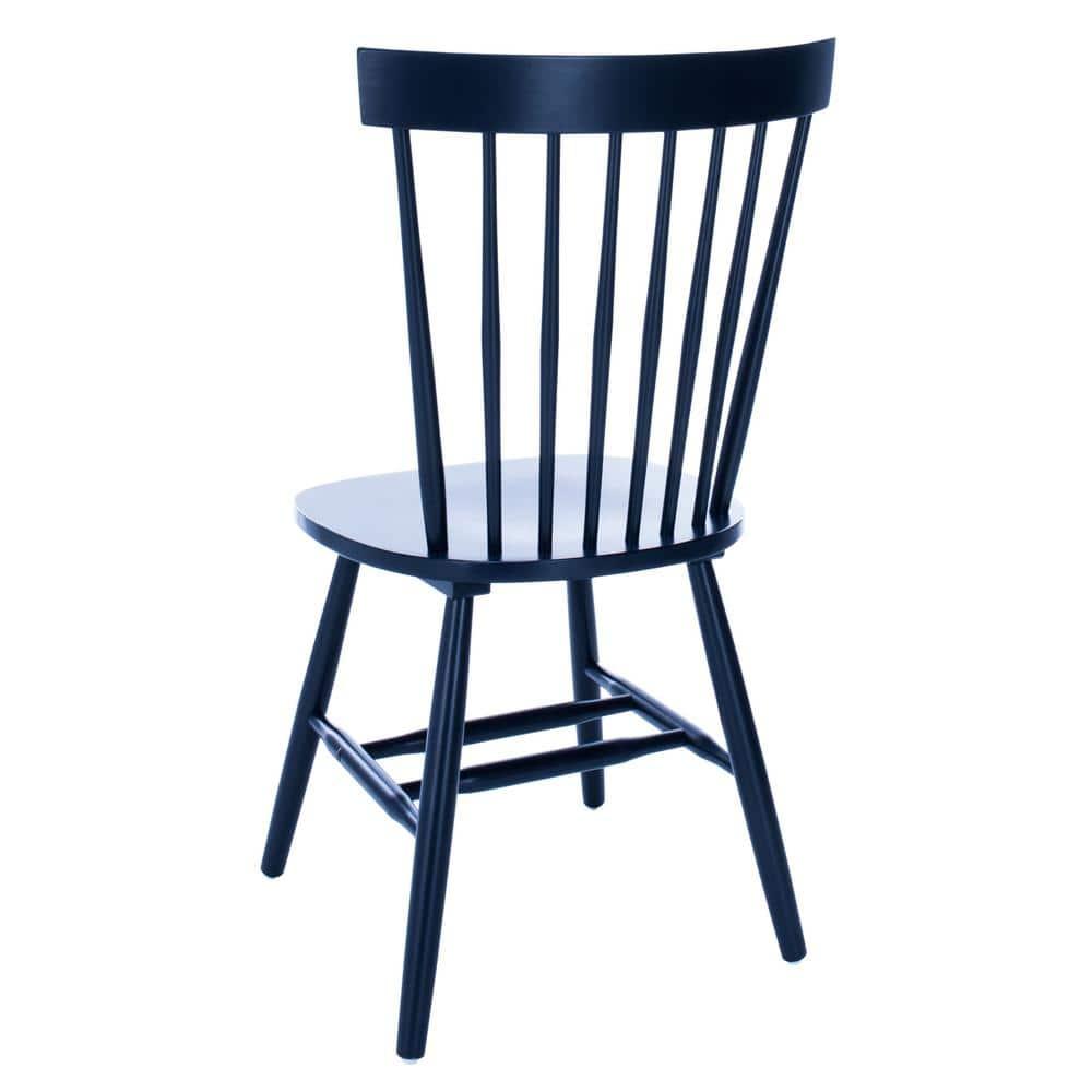 SAFAVIEH Parker Solid 17 in. H Spindle Dining Chair, Navy, Set of 2