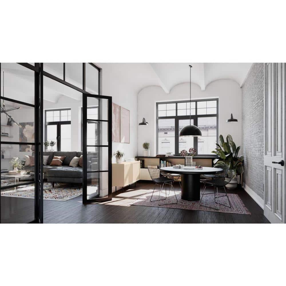 Progress Lighting, Perimeter, 1-Light Pendant, Matte Black, White Interior Shade