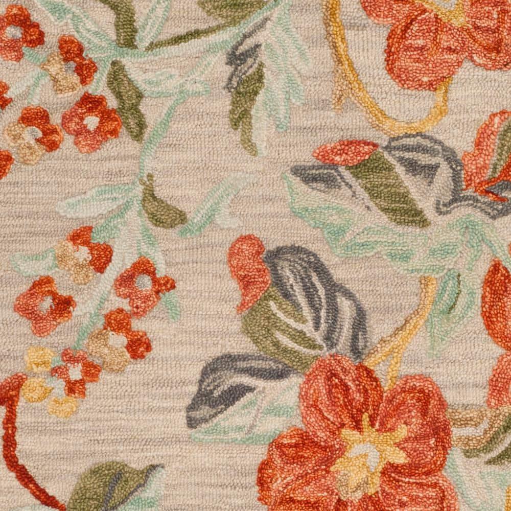 Blossom BLM458 Hand Tufted Area Rug - Grey/Red - 8'x10' - Safavieh.