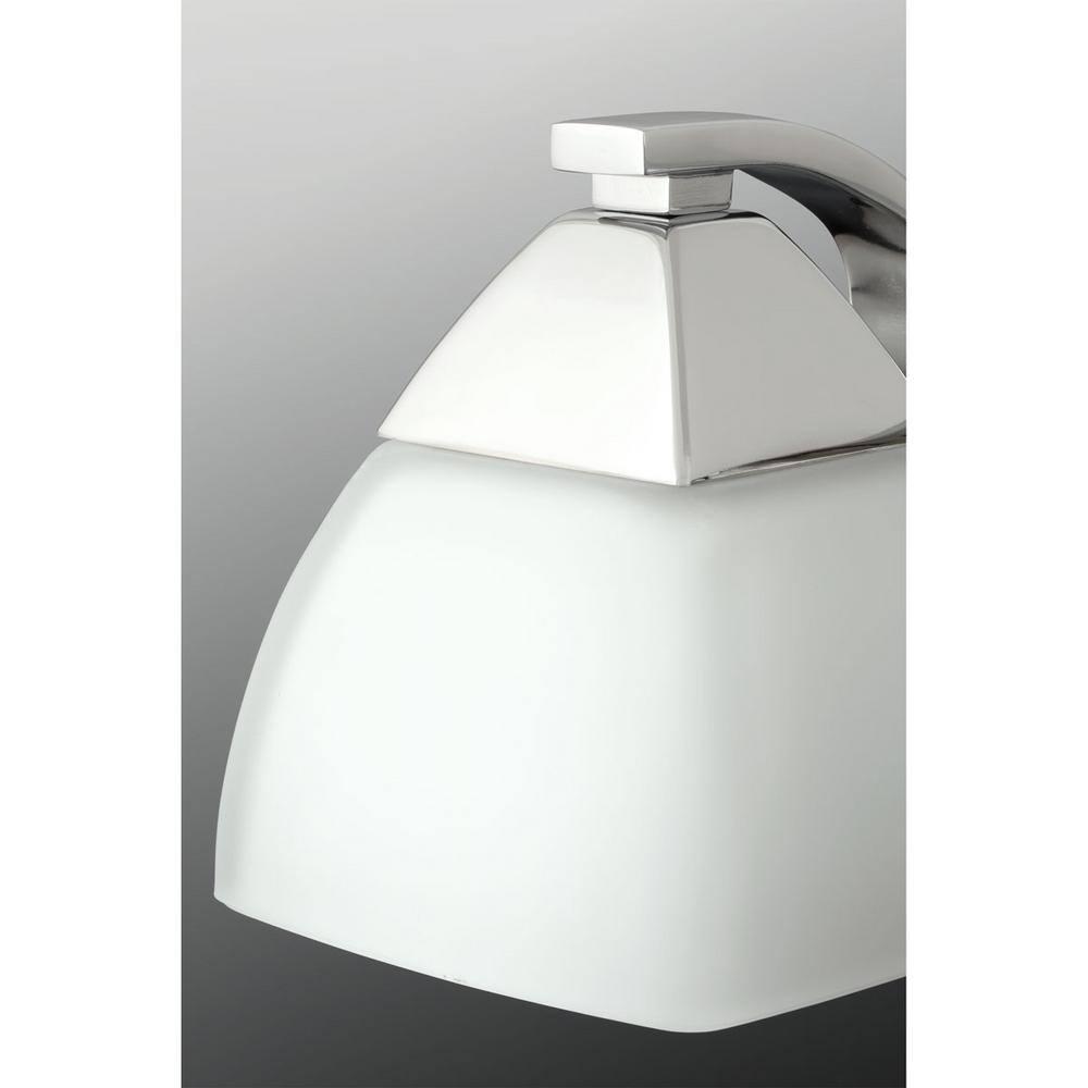 Progress Lighting, Appeal Collection, 1-Light Bath Wall Light, Brushed Nickel, Etched White Glass Shade