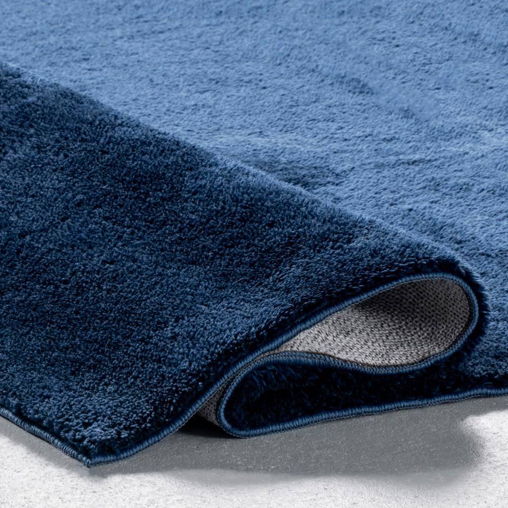 nuLOOM 2' x 3' Cozy Plush SuperiorWash Area Rug, Machine Washable, Non-Slip, Soft Fluffy Shag Carpet for Living Room Bedroom Nursery, Loni Navy