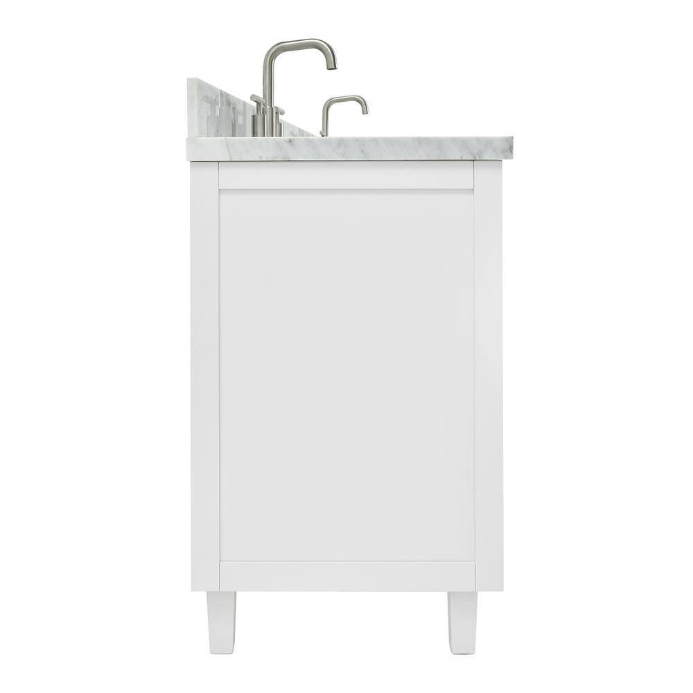 Ariel Monrow 67 Inch Double Oval Sink Bathroom Vanity With Italian Carrara Marble Countertop