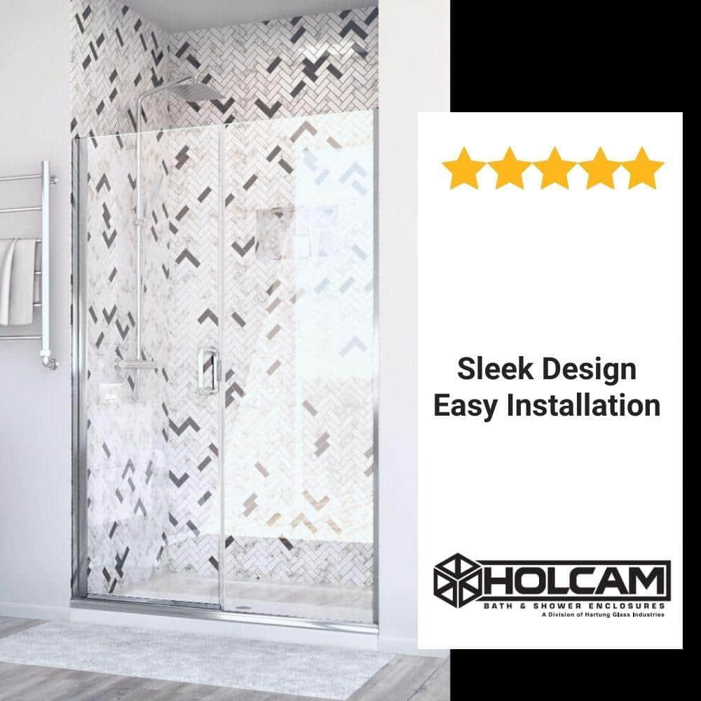 Distinctive Elite 58.06" W x 71.38" H Hinged Semi-Frameless Shower Door
