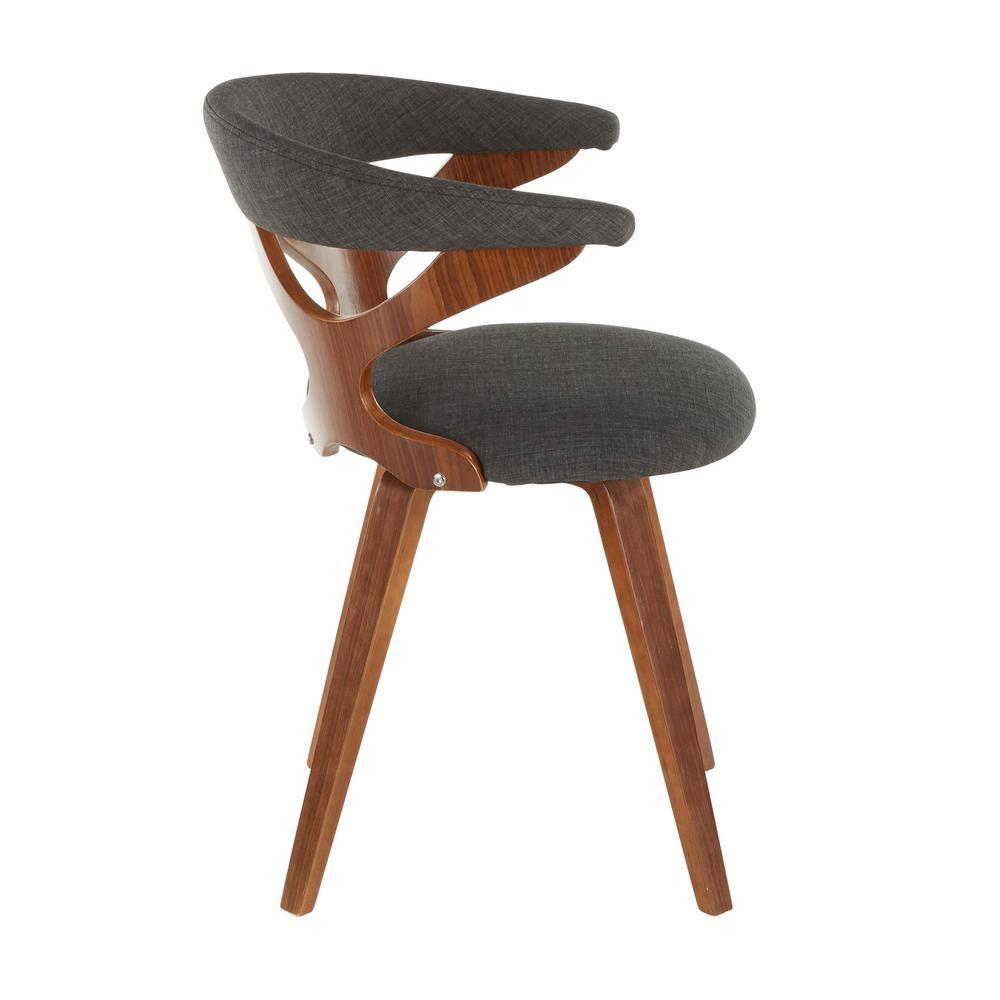 LumiSource Walnut Wood, Charcoal Fabric Gardenia Chair