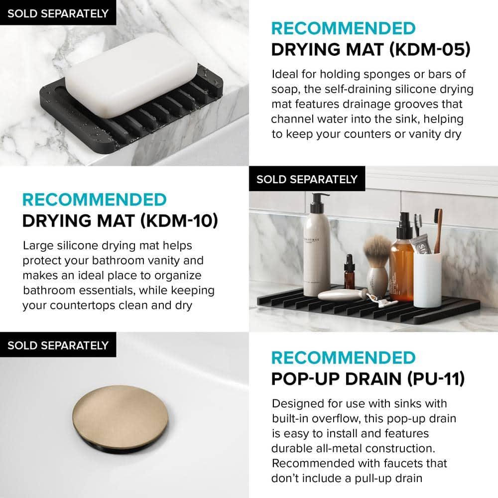 KRAUS Elavo. Rectangular Porcelain Ceramic Undermount Bathroom Sink In White With Overflow Drain, KCU-243
