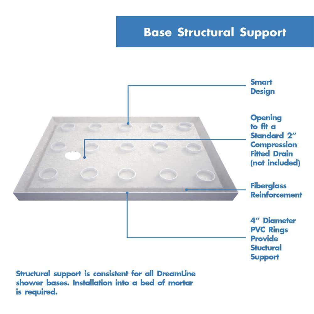 Flex 60" W x 30" D x 74.75" H Semi-Frameless Rectangle Pivot Shower Enclosure with Base Included