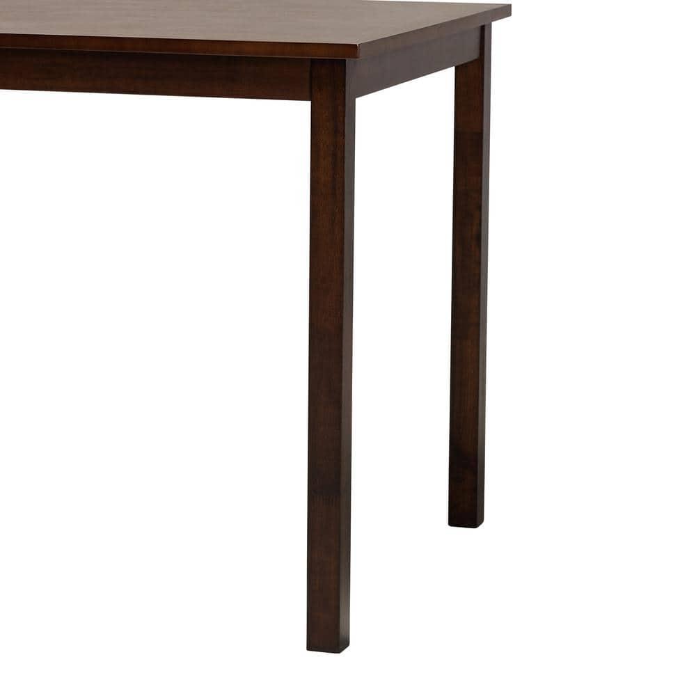 Andrew Modern Dining Table Dark Brown - Baxton Studio: Sturdy Rubberwood, Non-Extension, Seats 4