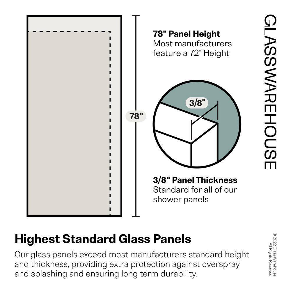 Albedo 29.75 in. x 78 in. Fully Frameless Hinge Shower Door