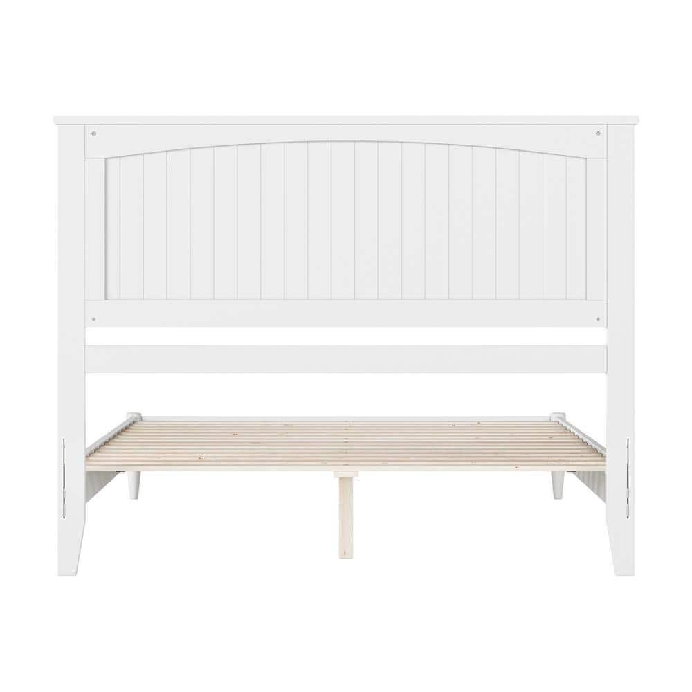 AFI Naples Queen Solid Wood Low Profile Platform Bed, White