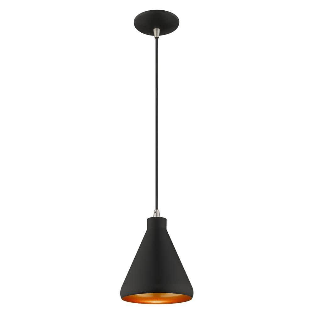 Livex Lighting Metal Shade 1 - Light Chandelier in  Black