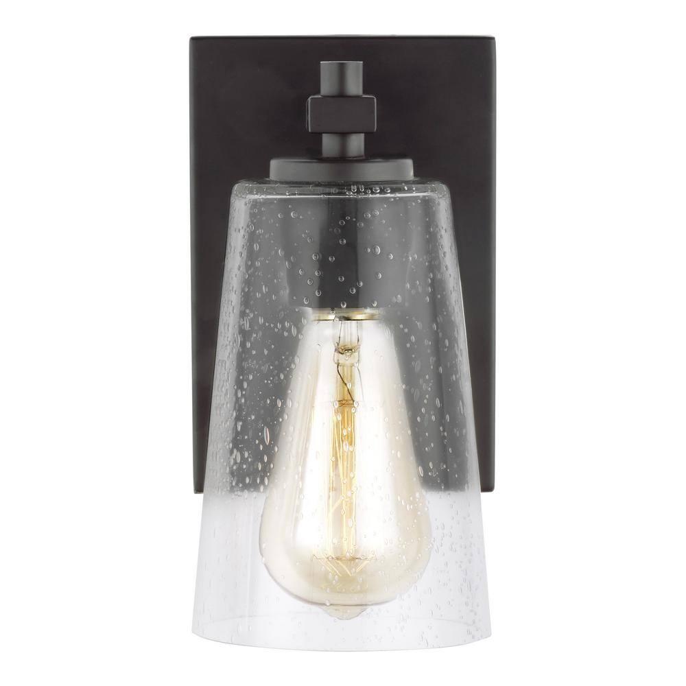 Mercer Seeded Glass 1-Light Sconce in Oil Rubbed Bronze
