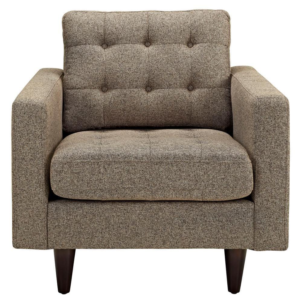 Modway Empress Upholstered Fabric Armchair in Oatmeal