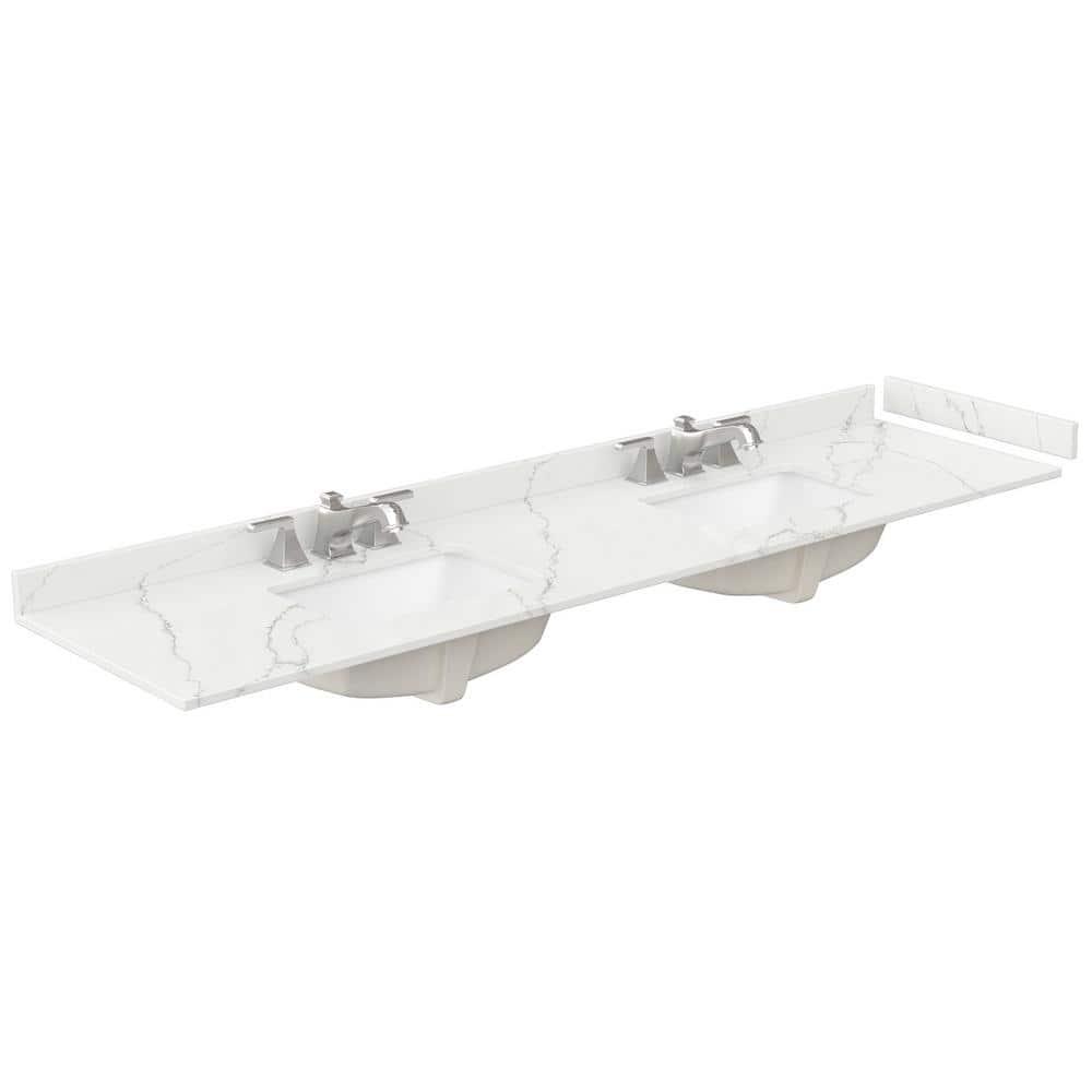 Wyndham Collection Elan 84'' Double Bathroom Vanity with Quartz Top