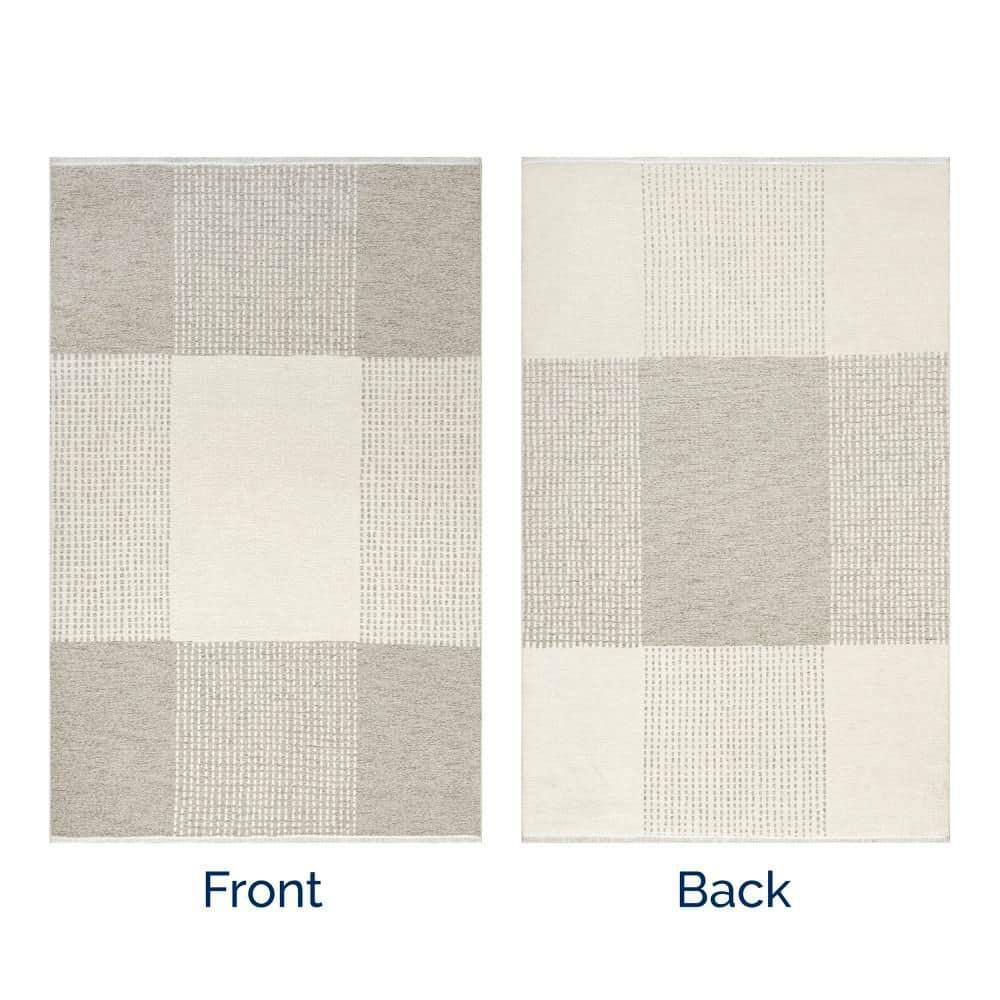 Nuloom Kirby Plaid Pet Friendly Premium Reversible Machine Washable Area Rug, 7' 10" x 10', Cream