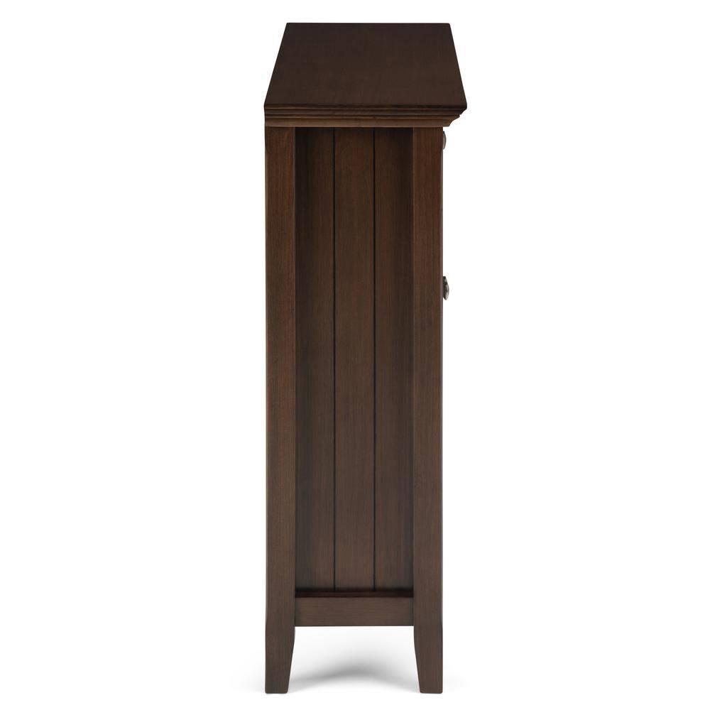 Simpli Home Acadian 36"W Solid Wood 2-Shelf Entryway Storage Cabinet with Glass Doors and 2 Drawers