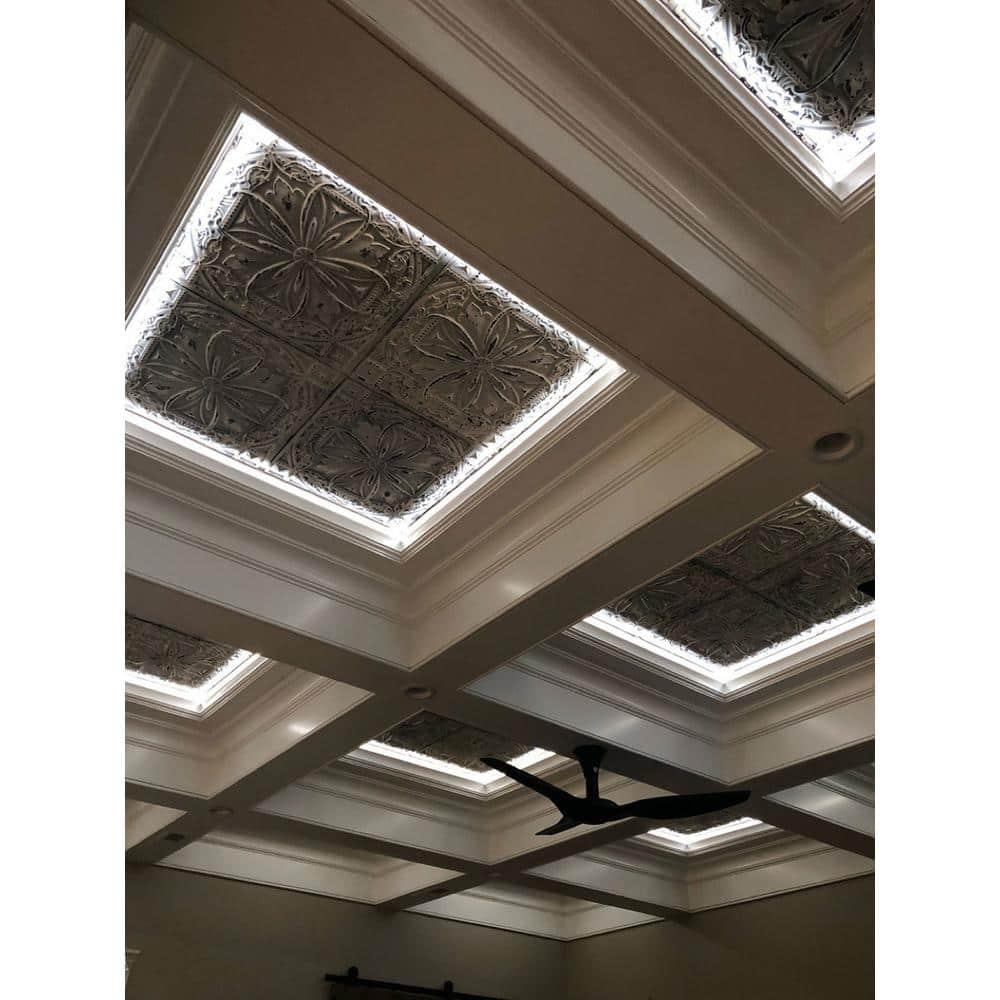 FromPlainToBeautifulInHours Milan 24'' L x 24'' W Textured PVC Drop-In & Glue Up Ceiling Tile Ceiling Tile (Set of 10)