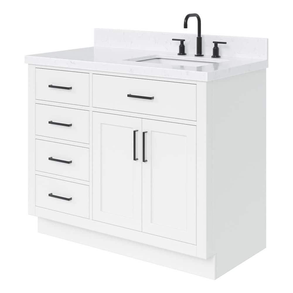 Ariel T042srcqrvo Hepburn 42" Free Standing Single Basin Vanity Set - White