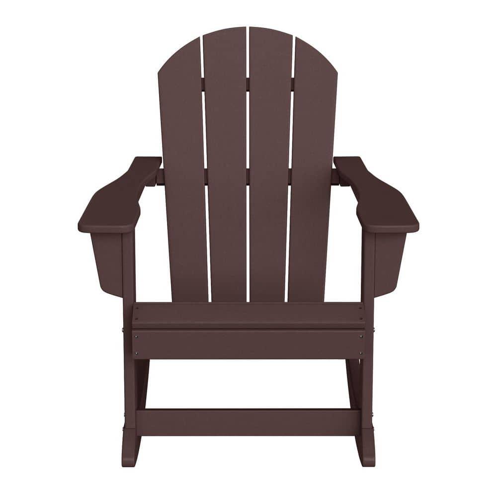 Polytrends  Laguna Hdpe All Weather Outdoor Patio Rocking Chair Dark Brown