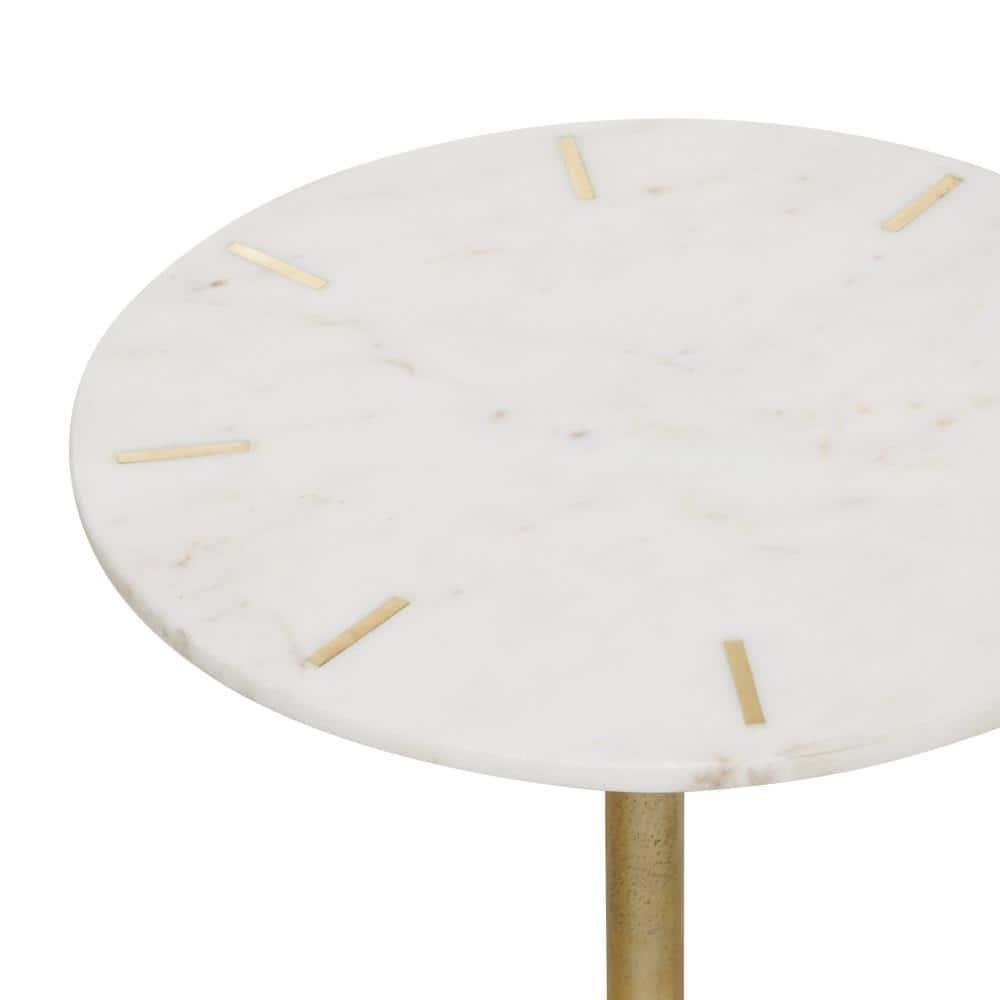 Olivia & May Contemporary Marble Accent Table White