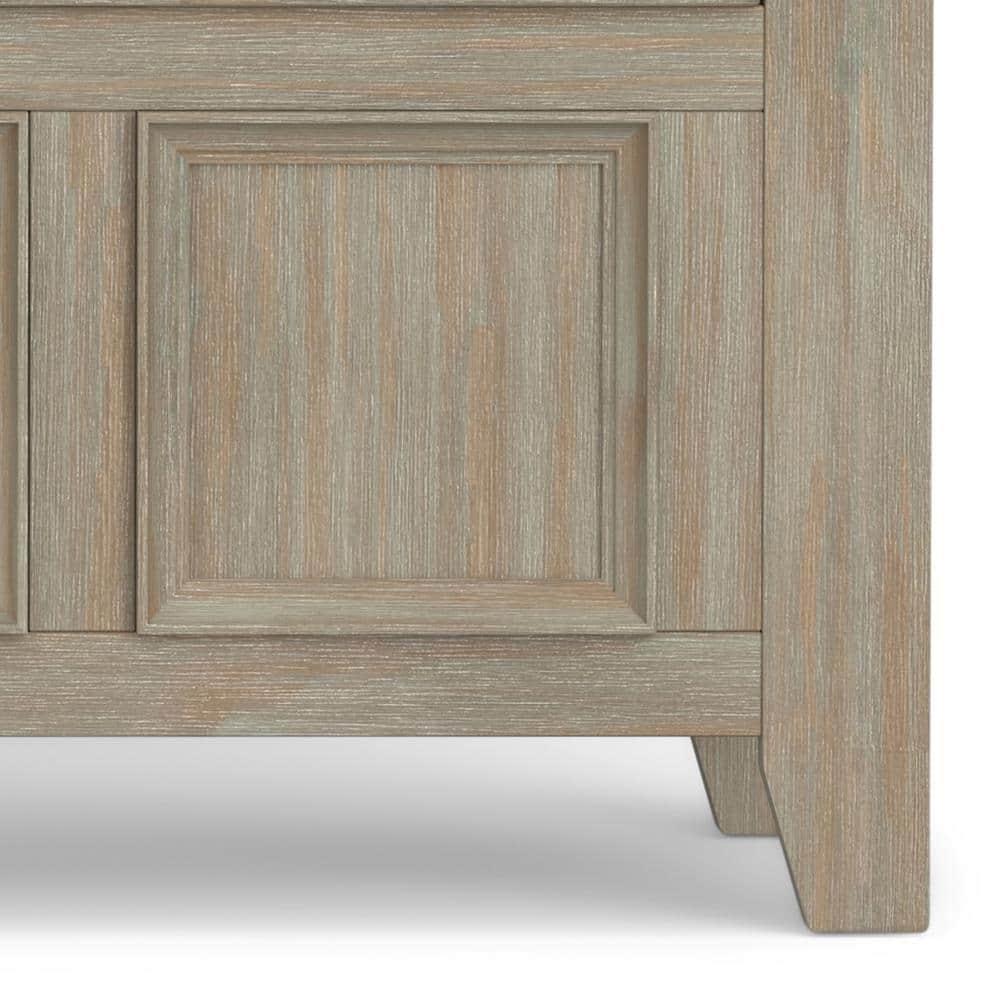 Simpli Home Amherst 48"W Solid Wood Entryway Storage Bench with Lift-Top Lid and Dual Compartments