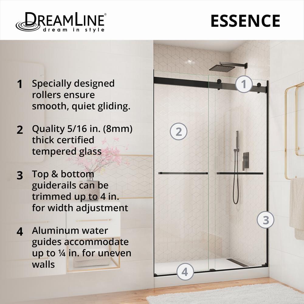 Essence 44" W x 76" H Frameless with ClearMax Technology Shower Door