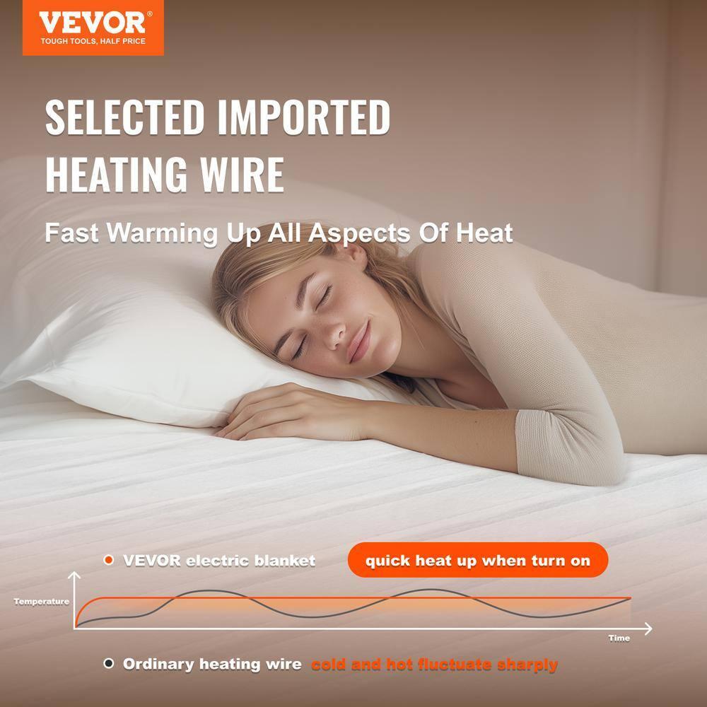 Full Size Heated Coral Fleece Electric Mattress Pad
