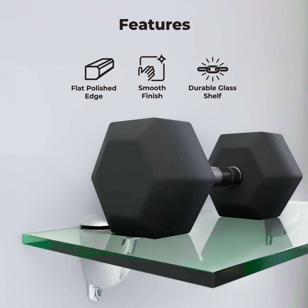 Latitude Run® Glass Accent Shelf with Adjustable Shelves