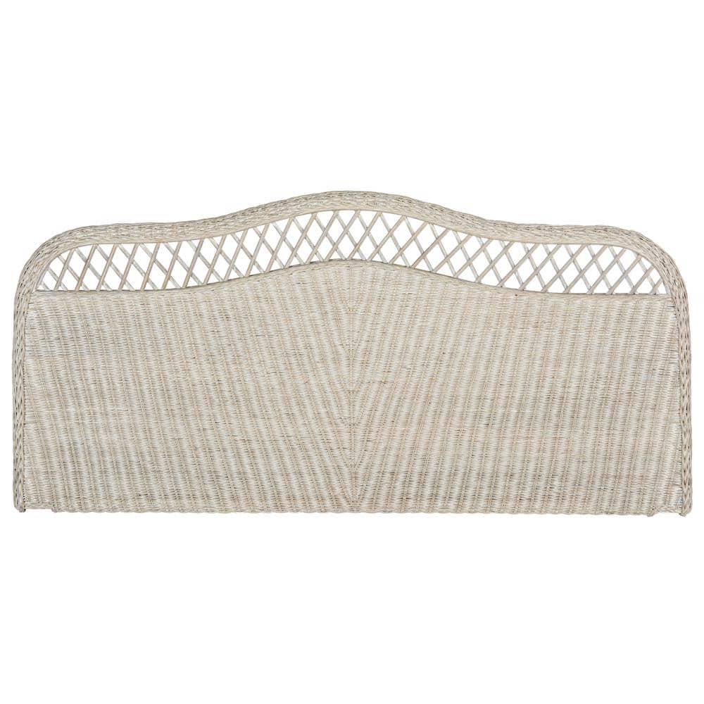 SAFAVIEH Sephina Rustic Coastal Rattan Headboard, Queen, Antique Grey