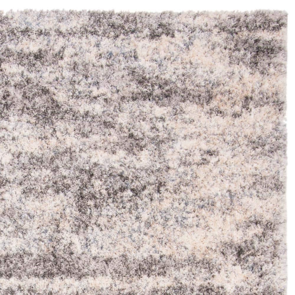 SAFAVIEH Berber Harold Abstract Plush Shag Area Rug, Grey/Cream, 8' x 10'