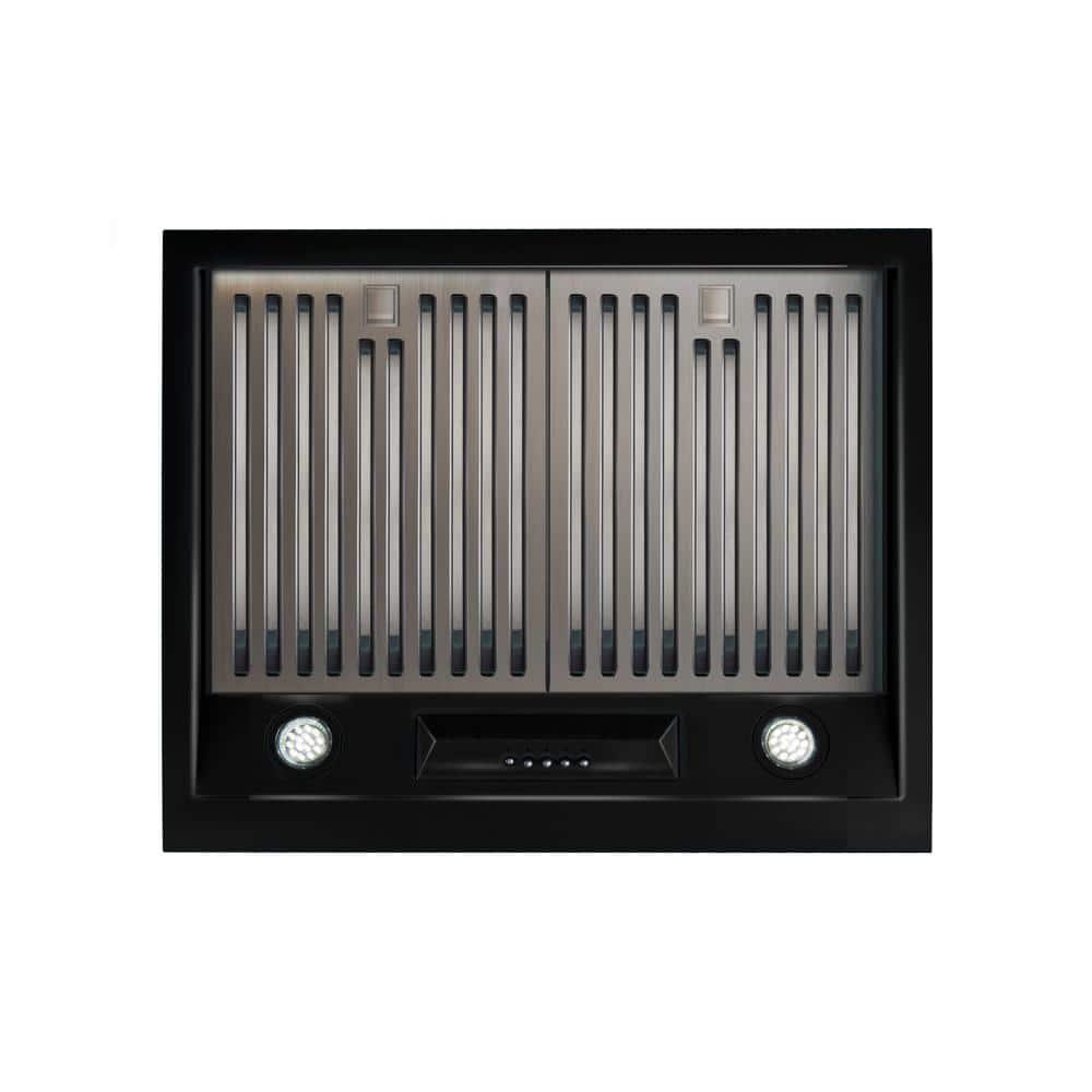 Classic Retro 24" 500 CFM Ducted Under Cabinet Range Hood with Stainless Steel Baffles and Light