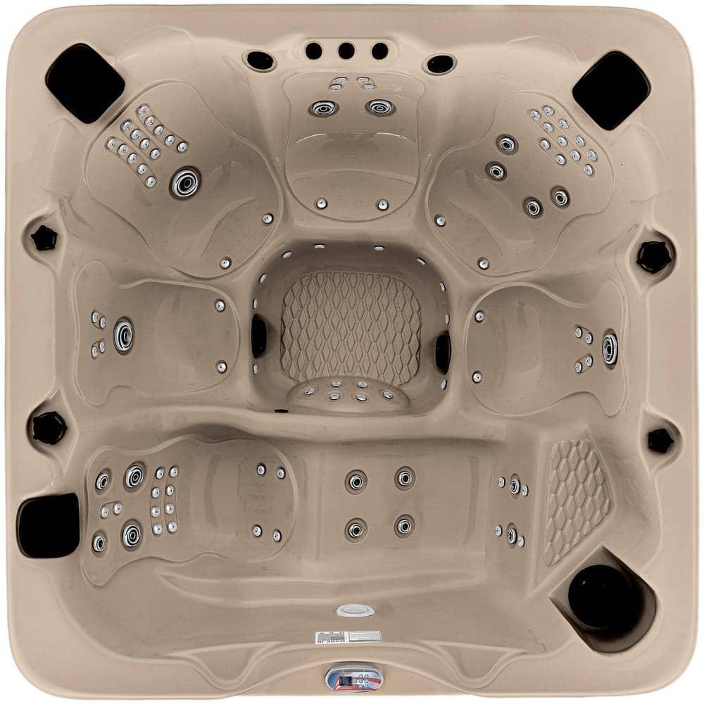 American Spas 6-Person 100-Jet Premium Lounger Spa Standard Hot Tub With Sound System And LED Waterfall