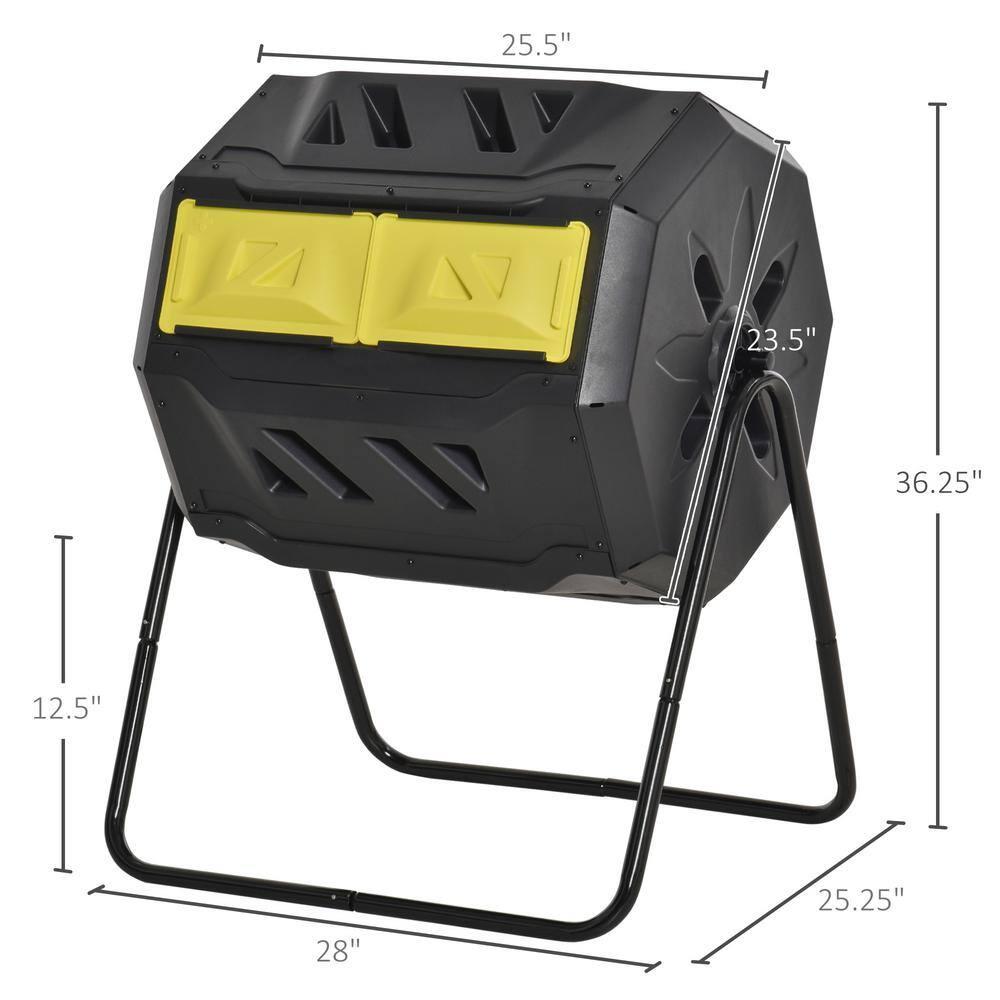 Outsunny 42.3 Gallons Outdoor Tumbler Composter with Latching Lid