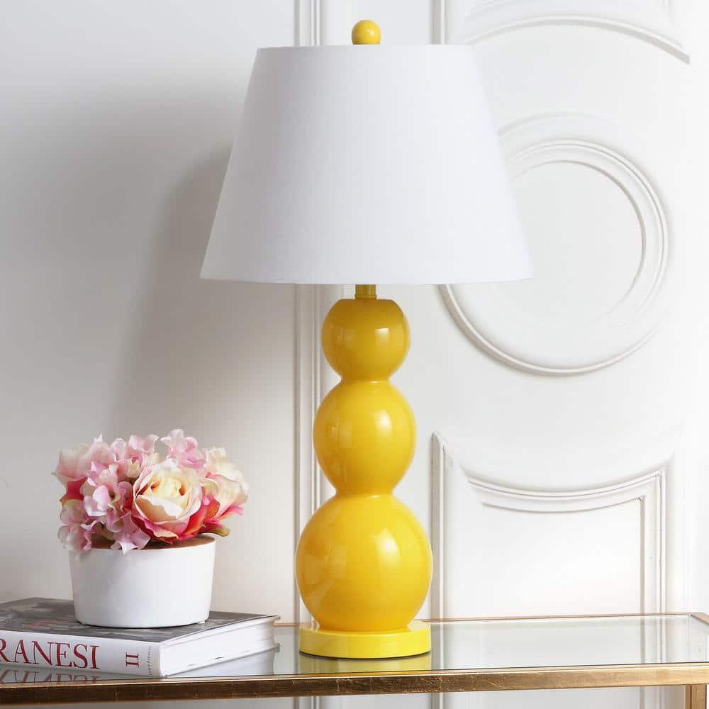 Jayne 3 Sphere Table Lamp (Set of 2) - 26.5 Inch Height - LIT4089 - Yellow - Safavieh