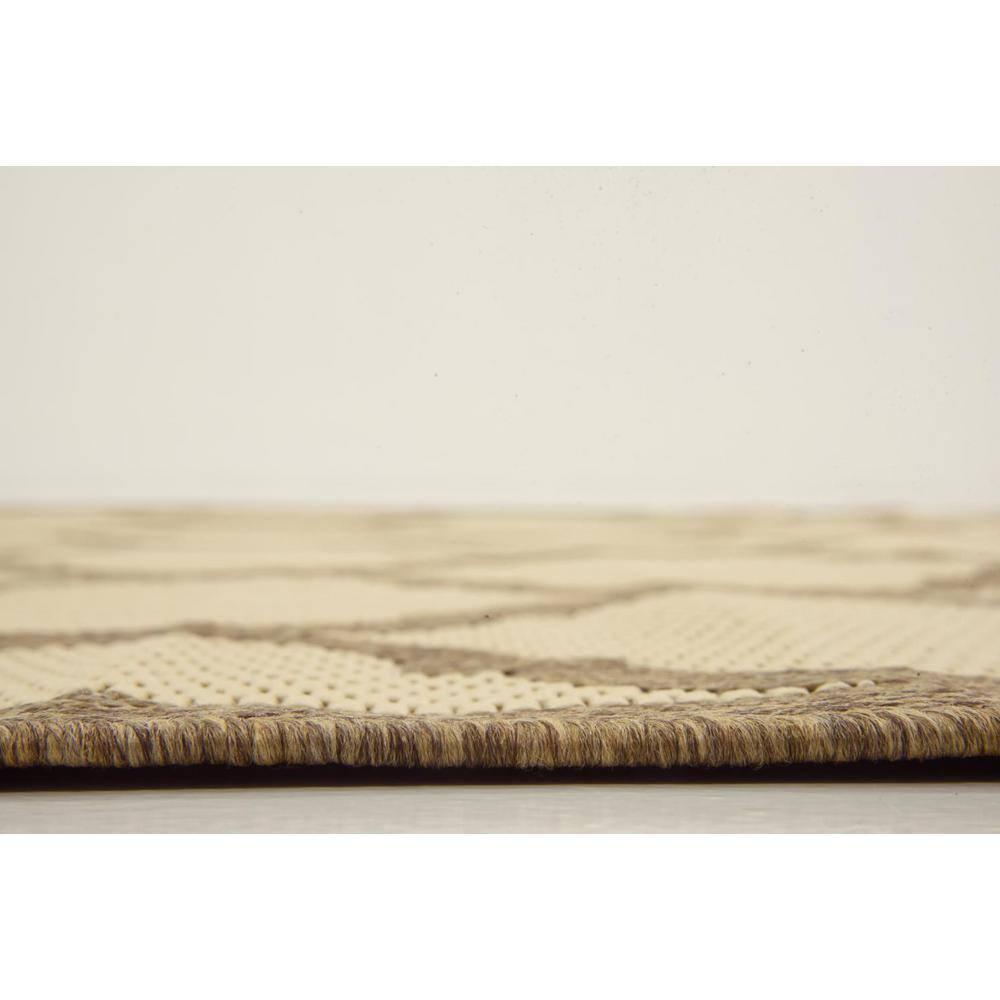 Unique Loom 6' 1 x 6' 1 Square Beige and Brown Outdoor Trellis Moroccan Area Rug