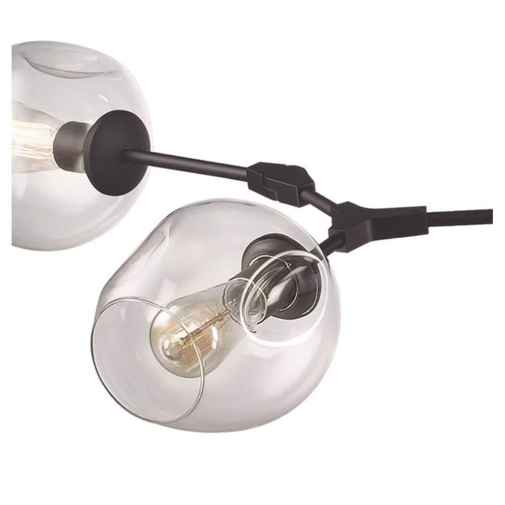 Trans Globe Lighting Pnd-2093 Quantum 8 Light 56" Wide Abstract Pendant - Black