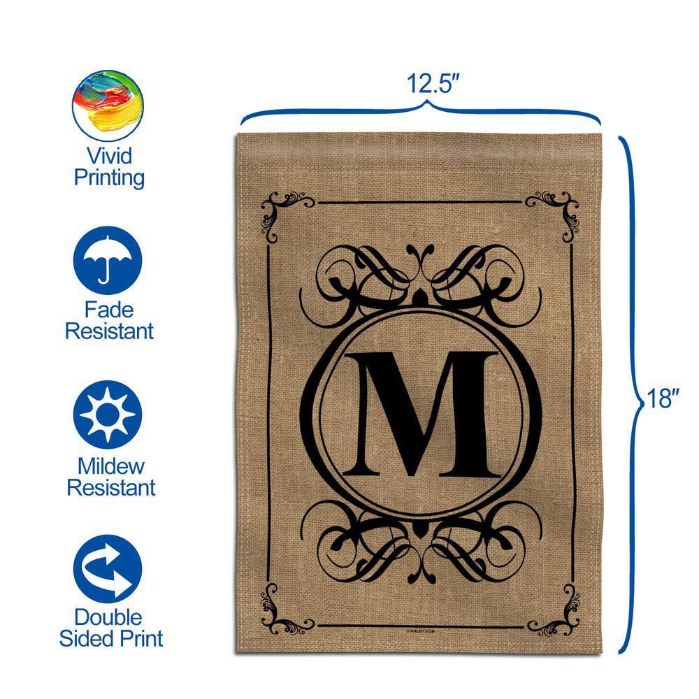 ANLEY 12.5 in x 18 in Classic Monogram Letter P Garden Flag, Family Last Name Initial Yard Flags