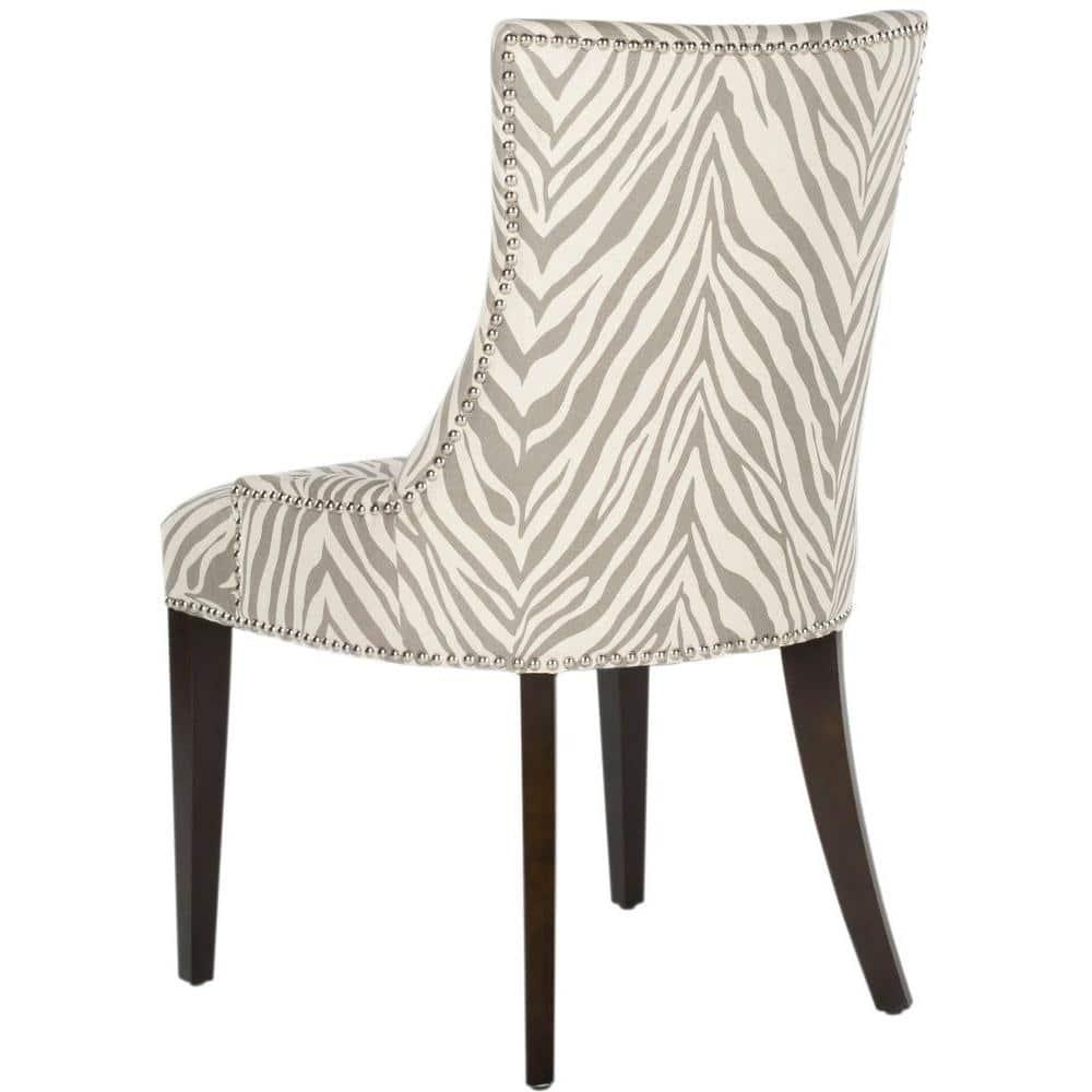 SAFAVIEH Becca 19''H Zebra Dining Chairs Ivory / Grey