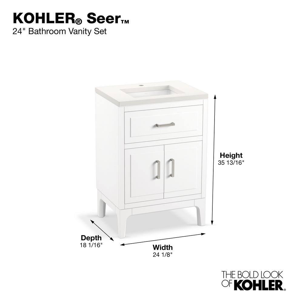 Seer 24" Freestanding Single Bathroom Vanity Cabinet with Sink and Quartz Top
