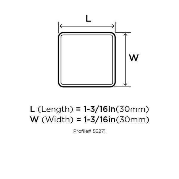Blackrock 1 1/16" Length Square Knob
