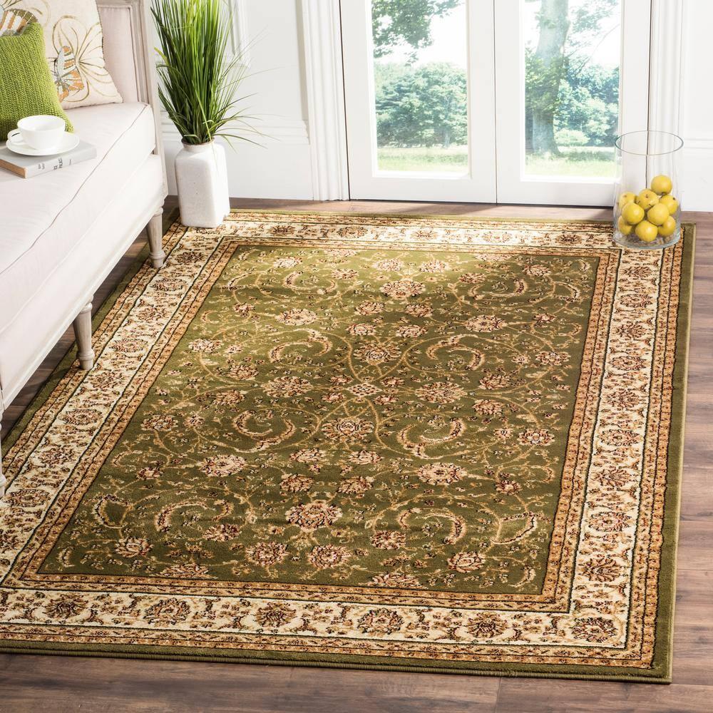 Lyndhurst LNH219 Power Loomed Area Rug - Sage/Ivory - 5'3"x7'6" - Safavieh
