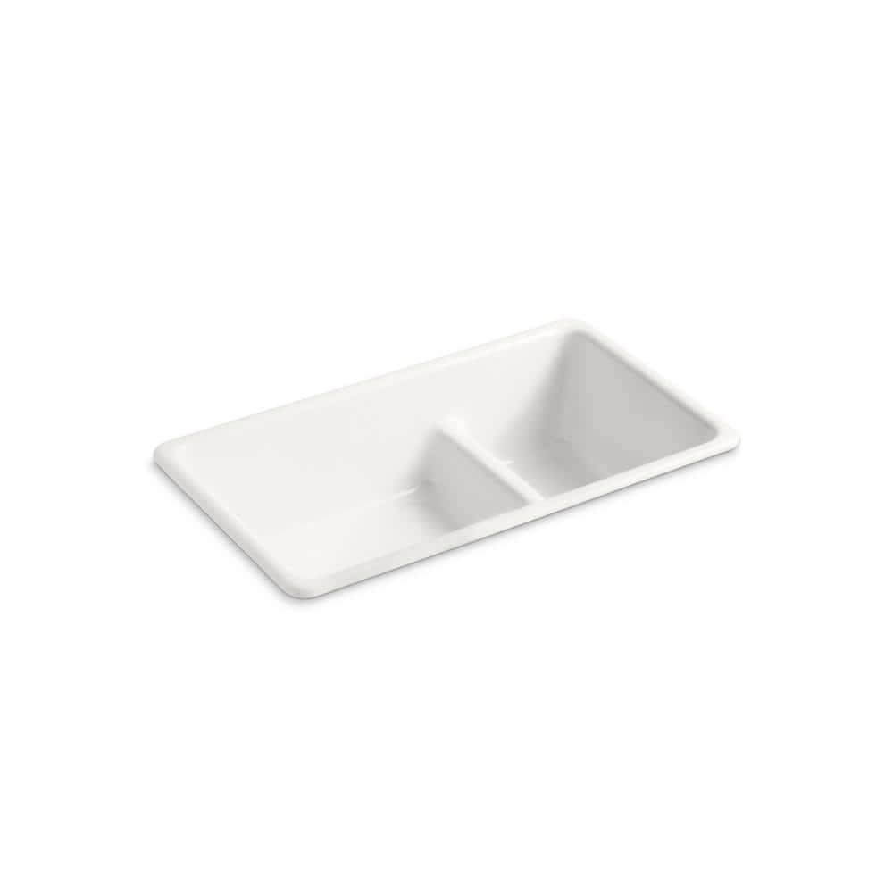 Iron Tones 33" L x 18.75" W Large/Medium Double-Bowl Kitchen Sink