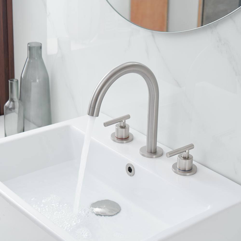 Widespread 2-handle Bathroom Faucet with Drain Assembly