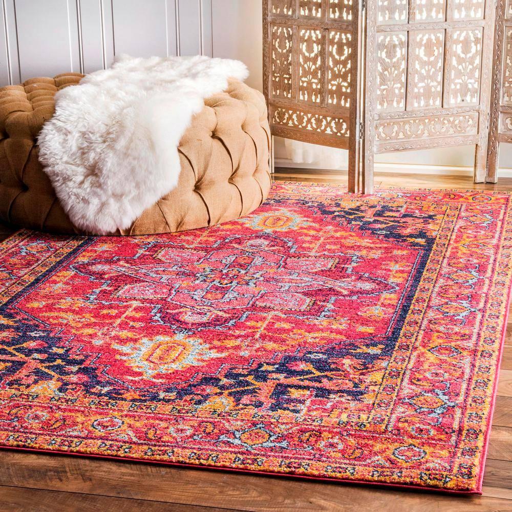 nuLOOM Vonda Fancy Persian Area Rug, 5' x 7' 5", Pink