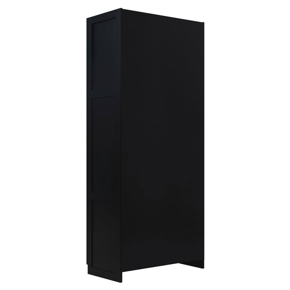 Set of 2 Hopkins Modern 4 Shelf Storage Closets Black - Manhattan Comfort