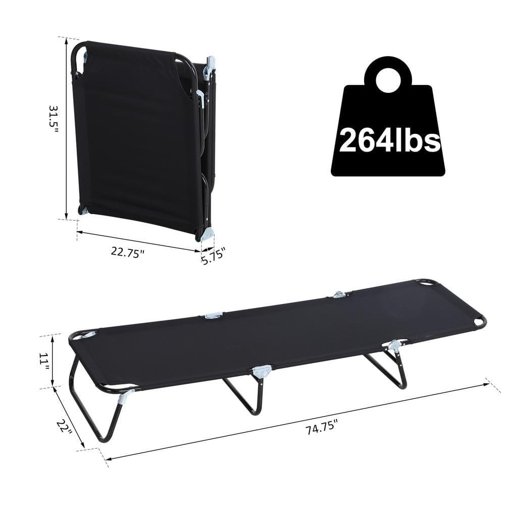 Outsunny Patio Chaise Lounge Chair, Layout Sun Tanning, Folding Sunbathing Beach Chair for Adults, Reclining Lay Down Lounger for Pool, Black