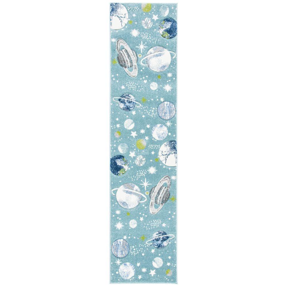 Carousel Kids  CRK103 Loomed Indoor Runner Rug - Teal/Ivory - 2'x8' - Safavieh