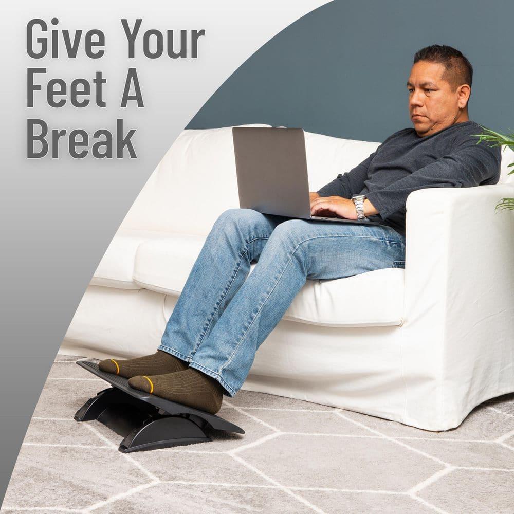 Mind Reader Foot Rest, Under Desk at Work, Ergonomic, Height Adjustable, Office, Plastic, 17.5"L x 13.5"W x 3.5"H